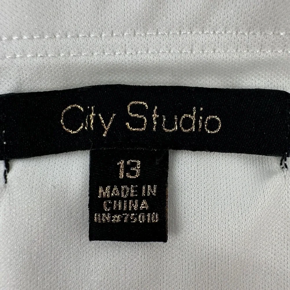 City Studio Eyelet Dress 13 White Milkmaid Cottagecore Romantic Puff Sleeve Boho